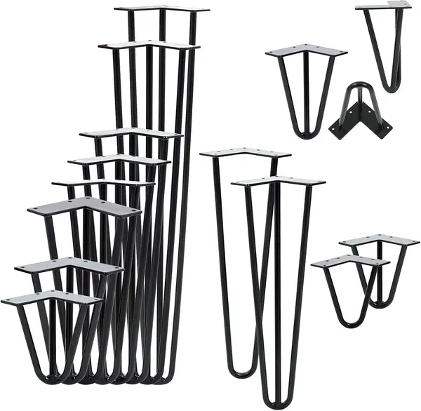 Hairpin Tischbeine - 4er Set, Metall, aus Stahl, 2 oder 3…
